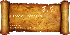 Blaser Izabella névjegykártya